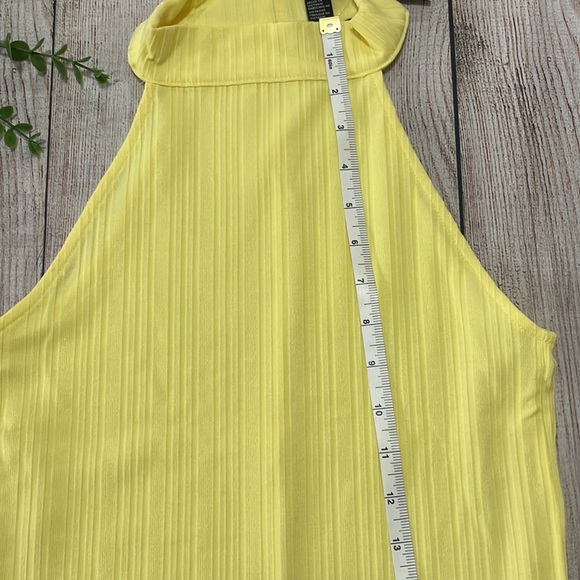 🌸 Clearance! 🌸 Yellow High Neck Body-con Mini Dress Size S - Picture 7 of 10